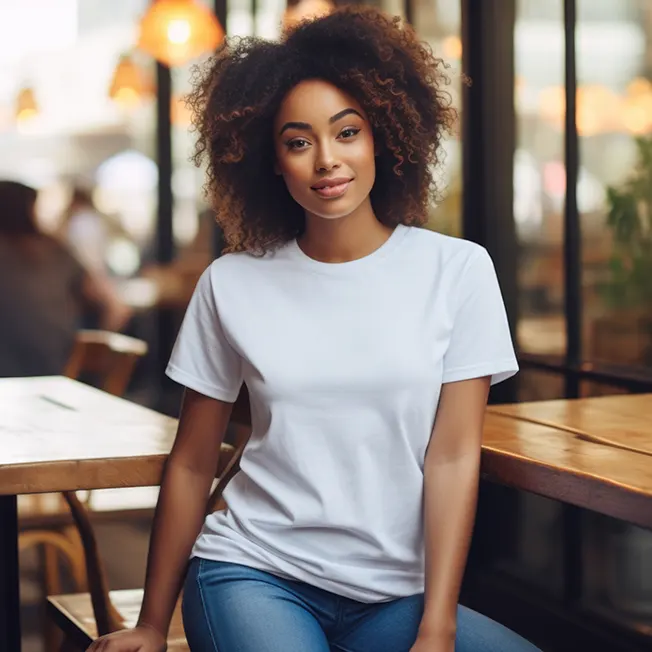 Ein weißes Basic-T-Shirt